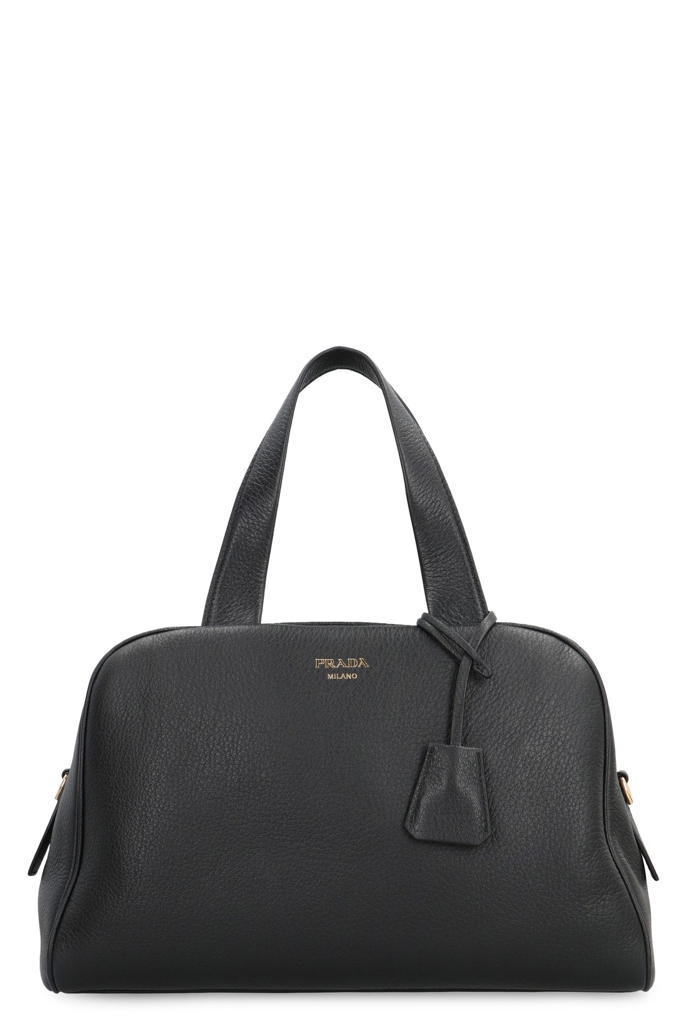 Prada Grainy Leather Shoulder Bag — Black