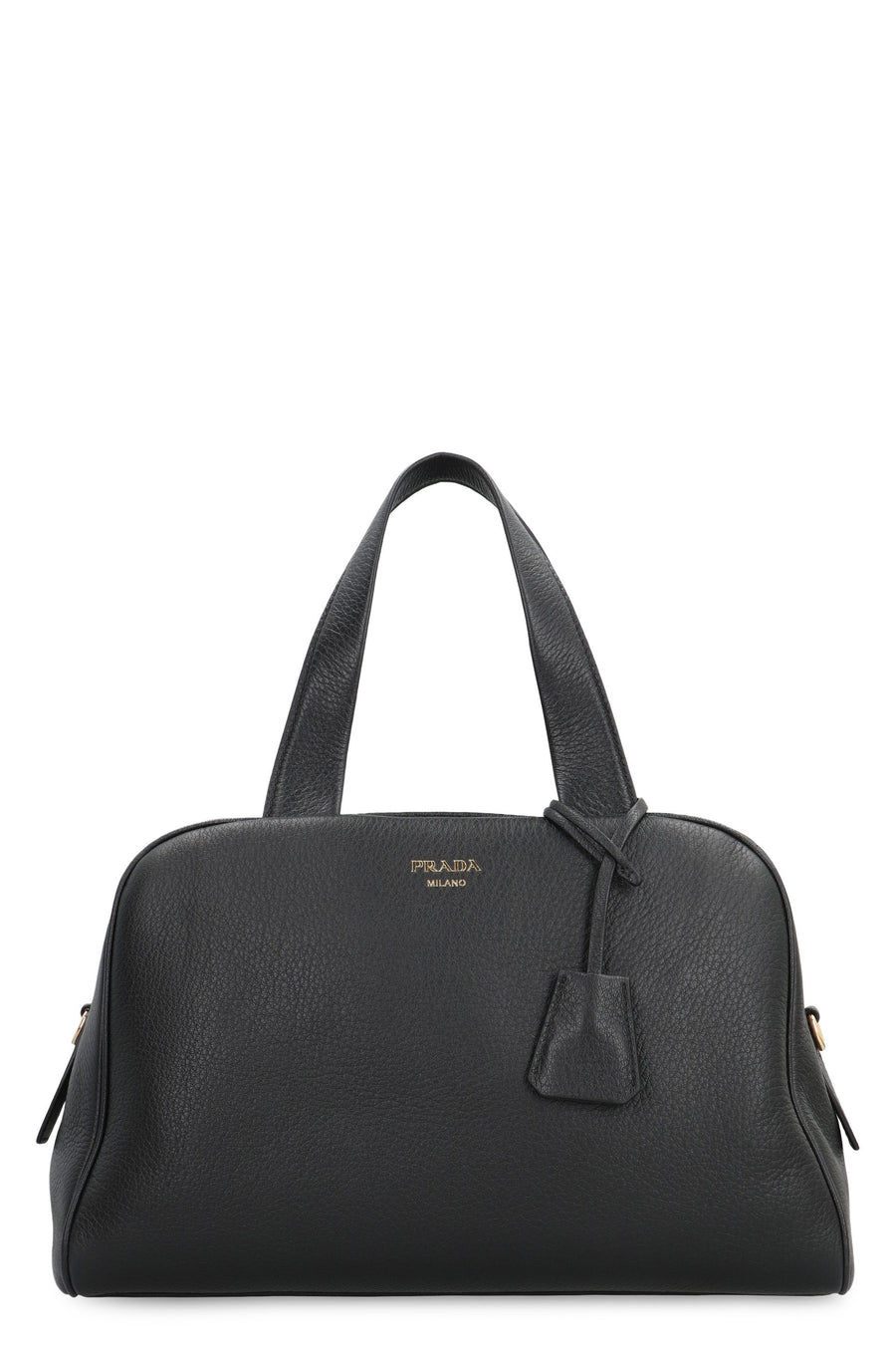Prada Grainy Leather Shoulder Bag — Black