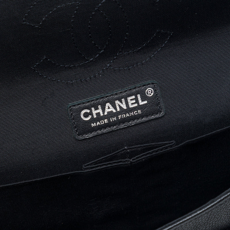 Medium Classic Tweed and Caviar Double Flap - Image 5