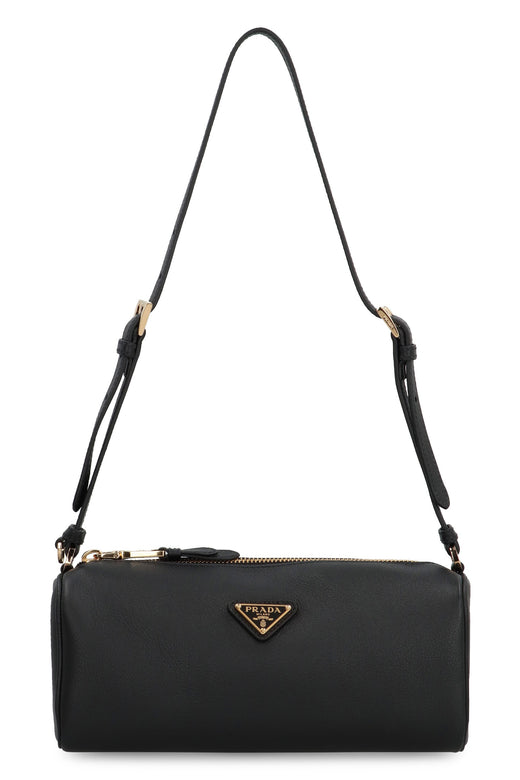 Prada Pebbled Calfskin Shoulder Bag — Black Calf