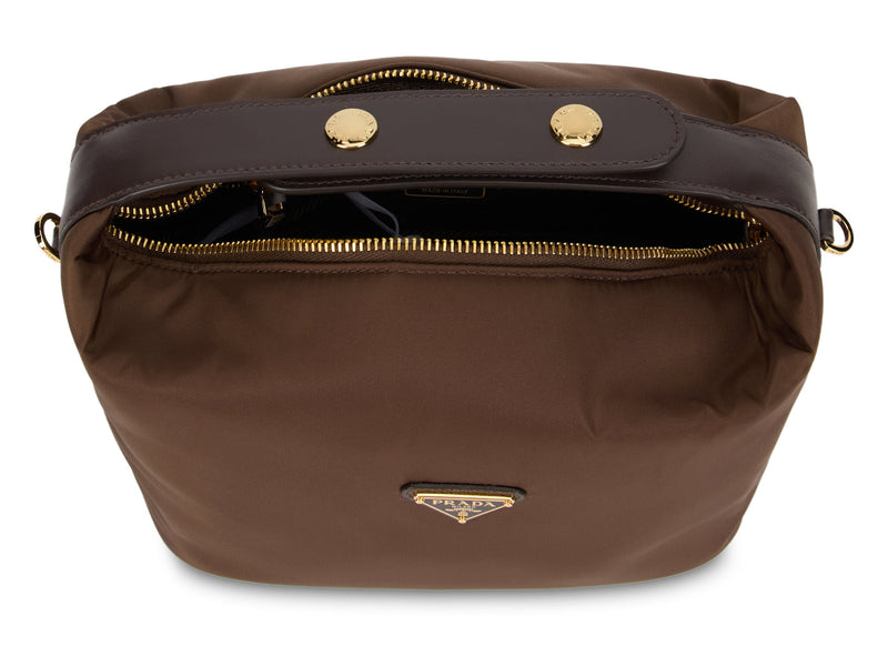 Prada Re-Nylon Shoulder Bag — Brown