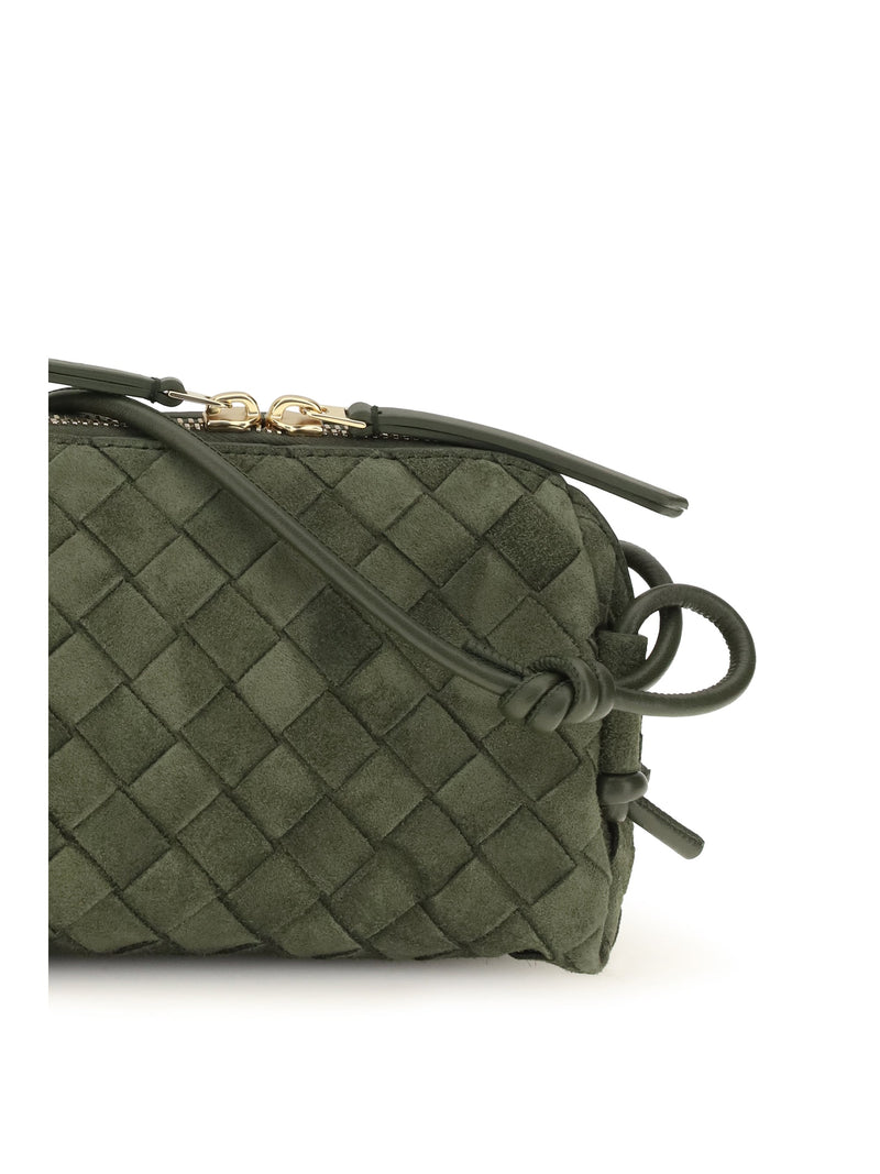 Bottega Veneta Mini Loop Shoulder Bag — Green Calf Leather