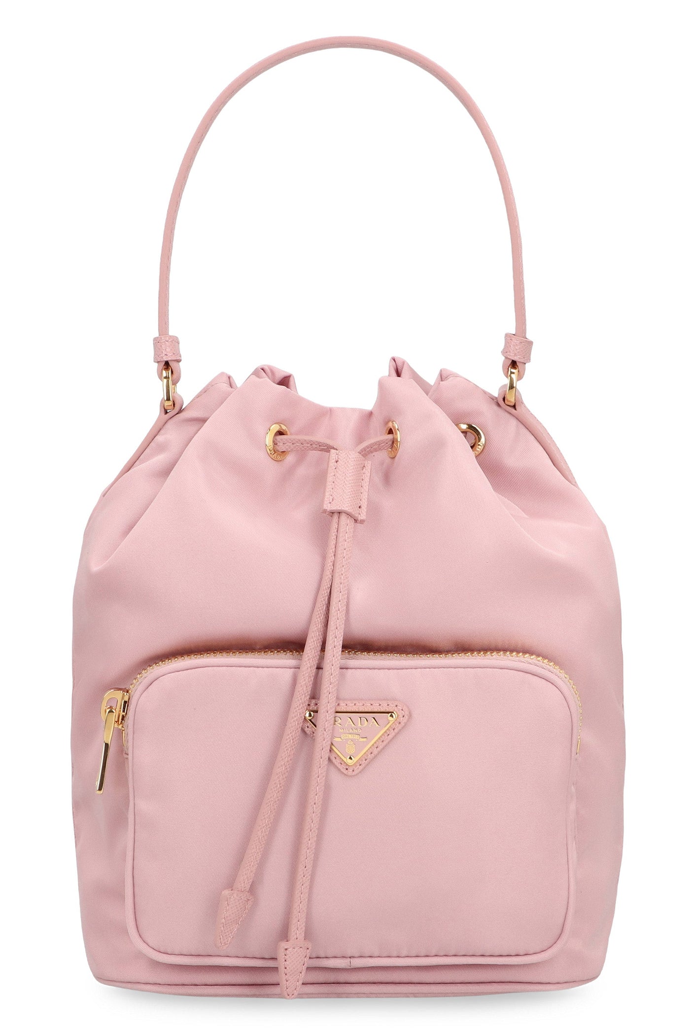 Prada Duet Bucket Bag — Pink Polyamide