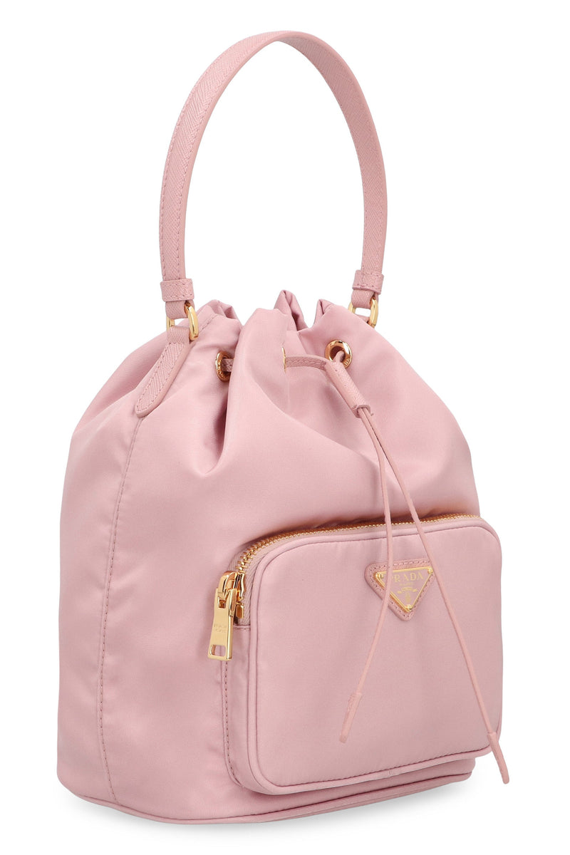 Prada Duet Bucket Bag — Pink Polyamide