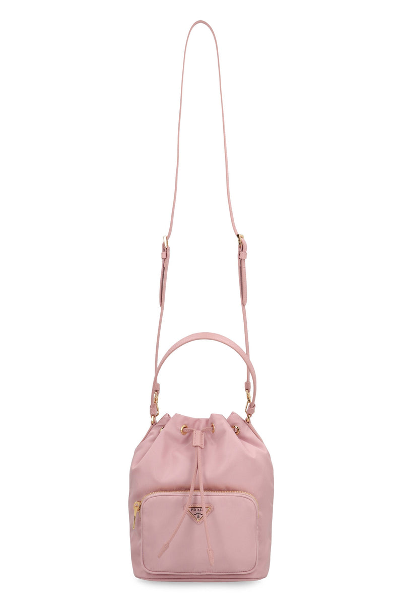 Prada Duet Bucket Bag — Pink Polyamide