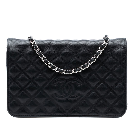 CC Embossed Lambskin Diamond Wallet On Chain - Image 1