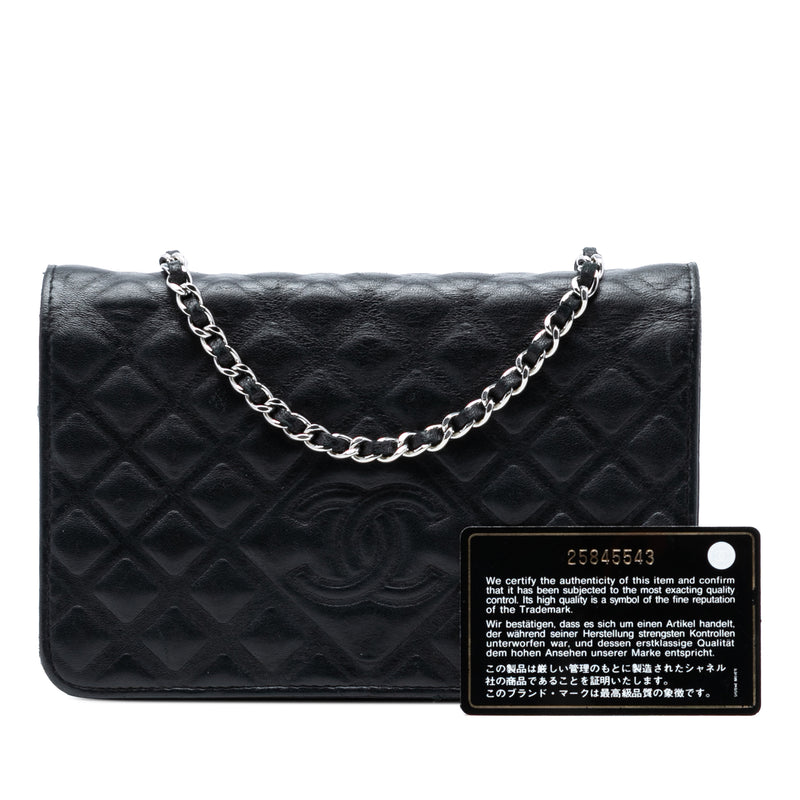 CC Embossed Lambskin Diamond Wallet On Chain - Image 8