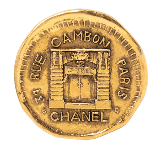 Gold Plated 31 Rue Cambon Coin Brooch - Image 1
