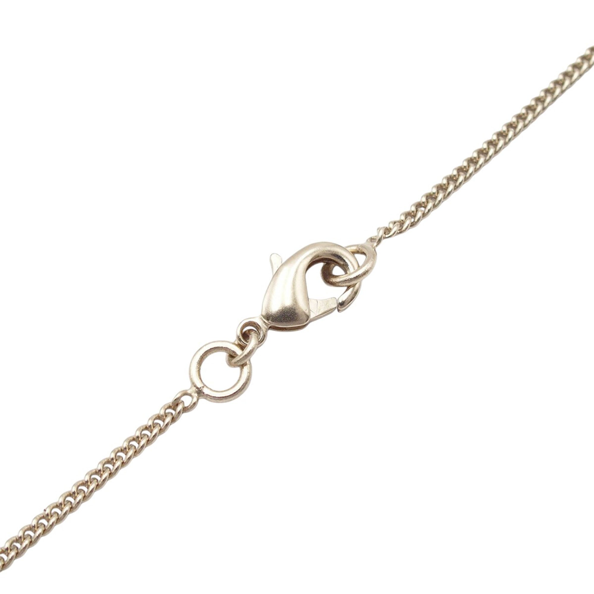Gold Plated Rhinestone CC Logo and Heart Pendant Necklace - Image 8