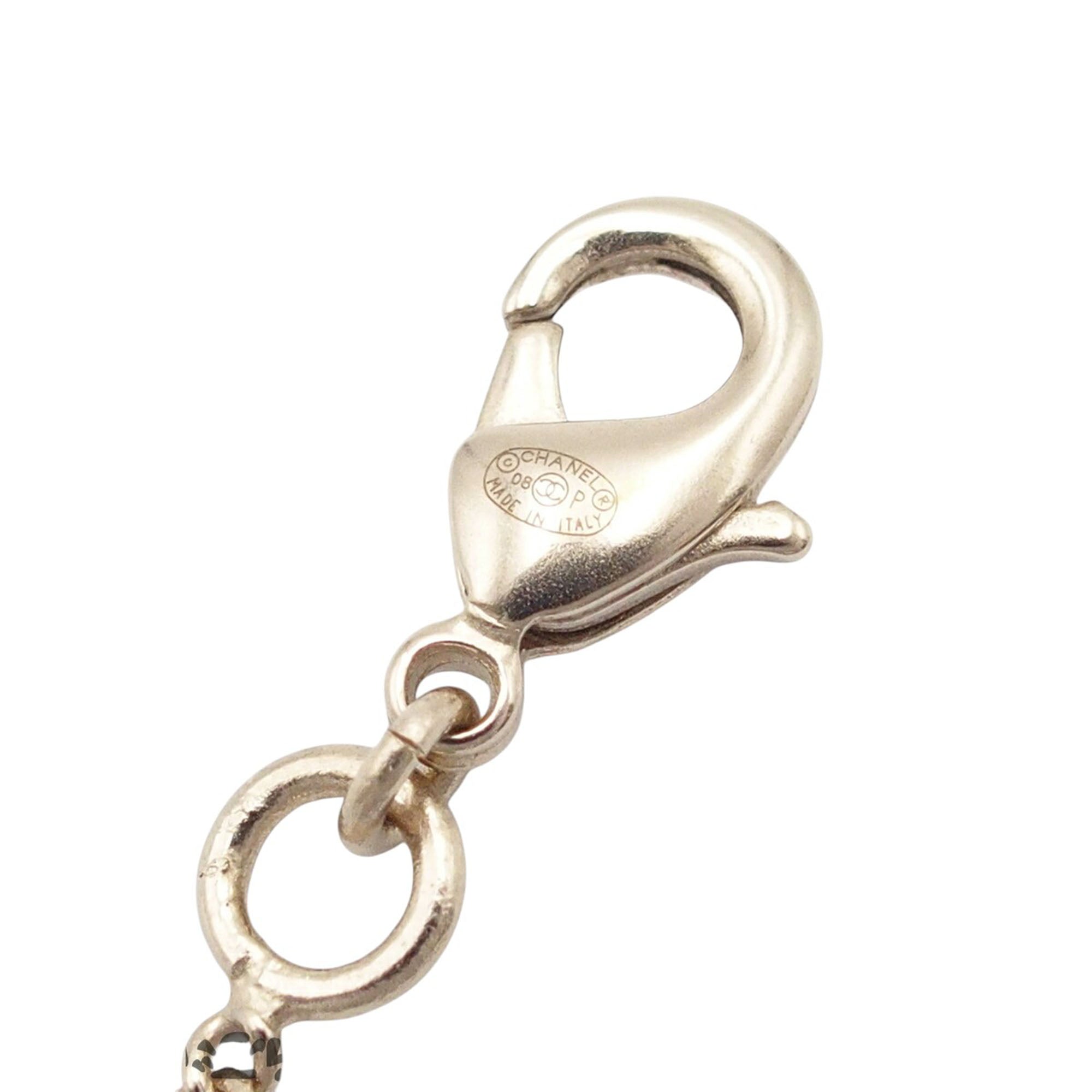 Gold Plated Rhinestone CC Logo and Heart Pendant Necklace - Image 9