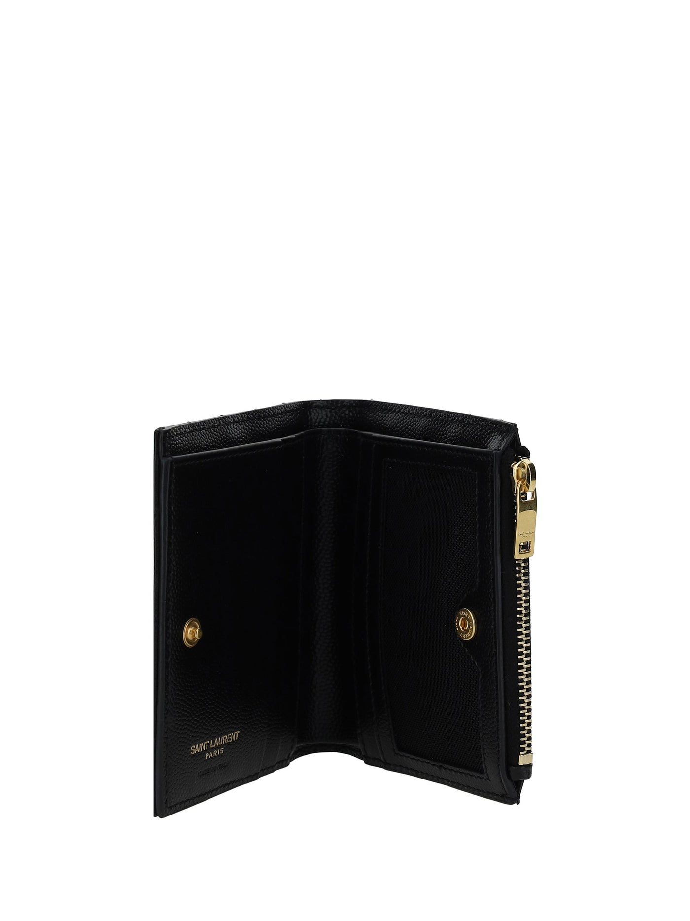 Saint Laurent Matelassé Calfskin Wallet — Black