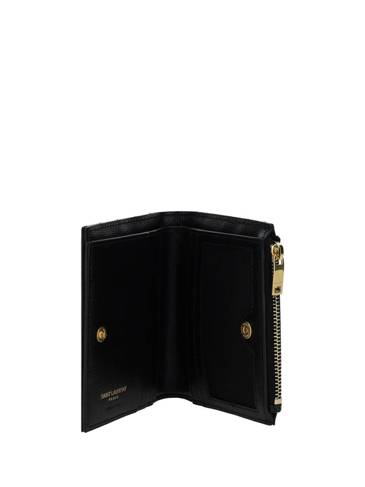 Saint Laurent Matelassé Calfskin Wallet — Black
