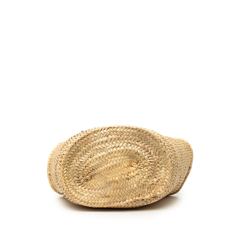 Medium Raffia Anagram Basket Tote - Image 3