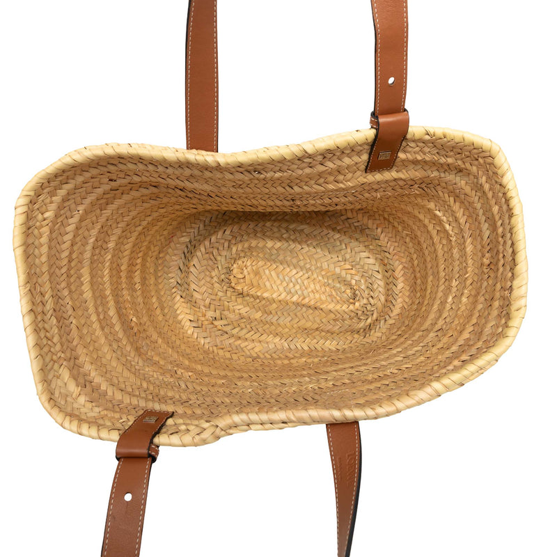 Medium Raffia Anagram Basket Tote - Image 4