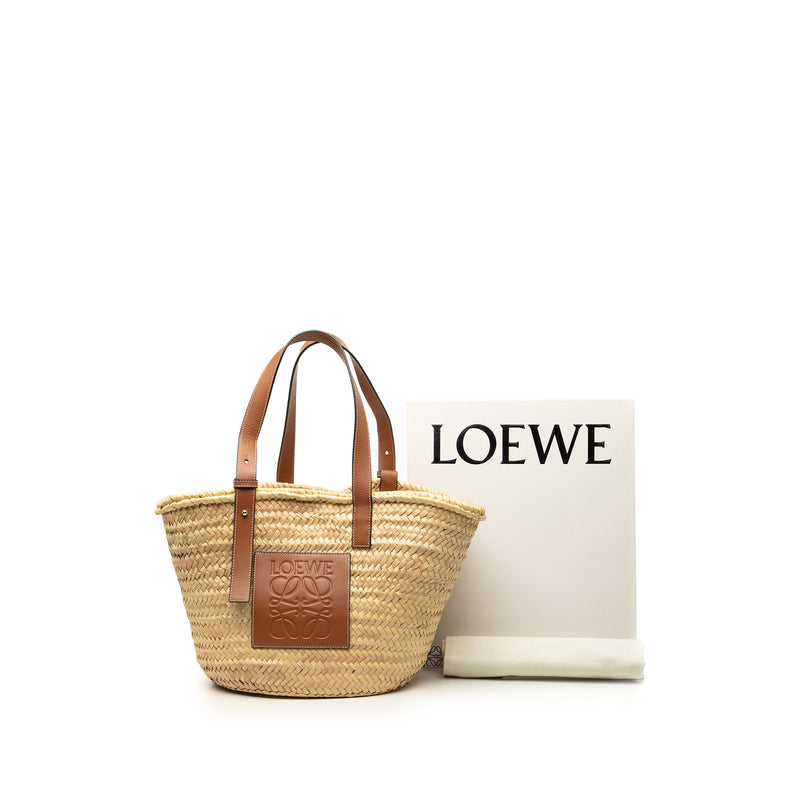 Medium Raffia Anagram Basket Tote - Image 7