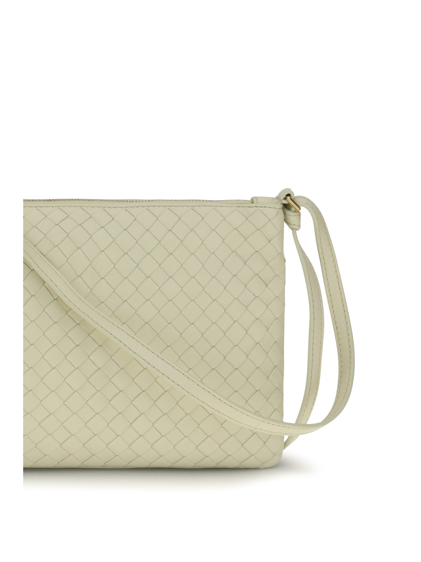 Bottega Veneta Intrecciato Shoulder Bag — Beige Calf Leather