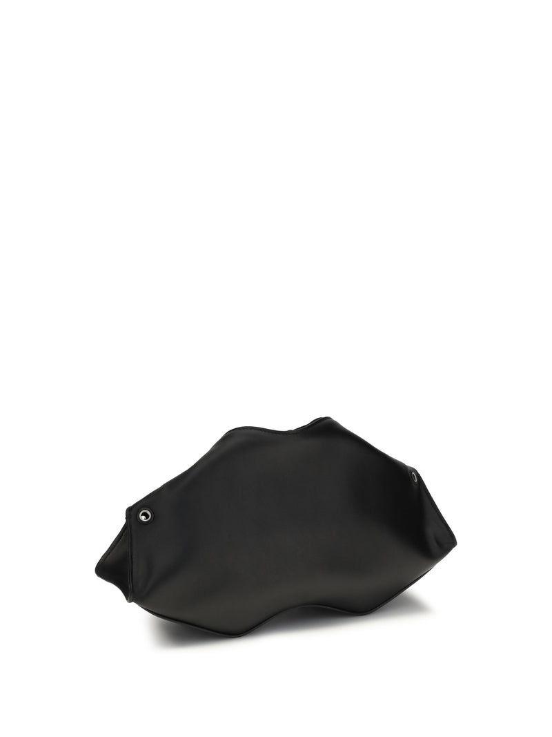 Alexander Mcqueen Manta Clutch — Black Calf Leather Bos Taurus