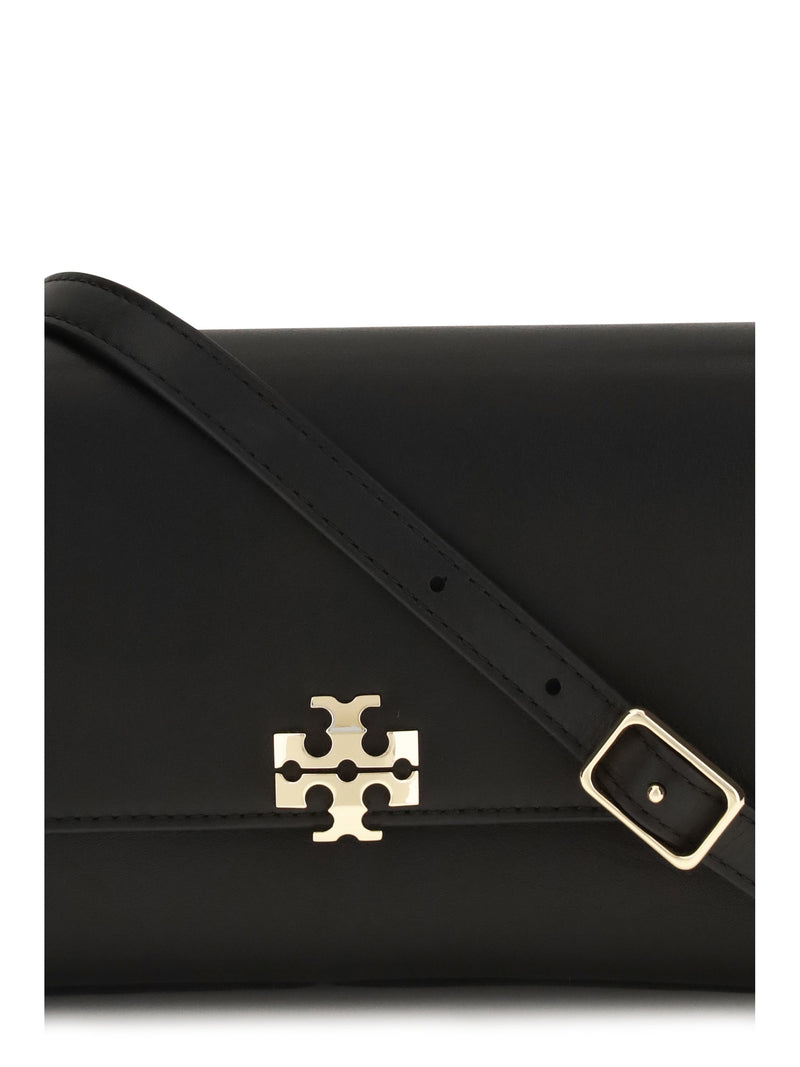 Tory Burch Charlie Shoulder Bag — Black Calf Leather Bos Taurus