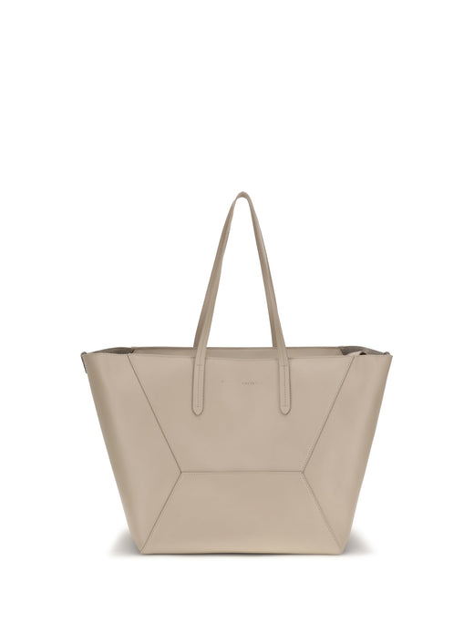 Brunello Cucinelli Calf Leather Tote Bag — Beige Bos Taurus