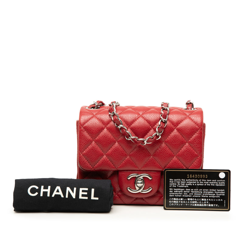 Mini Square Classic Caviar Single Flap - Image 7