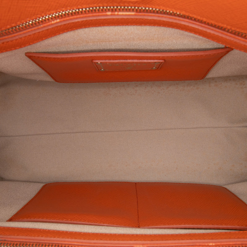 Bicolor Saffiano Cuir Trimmed Canvas Satchel - Image 4