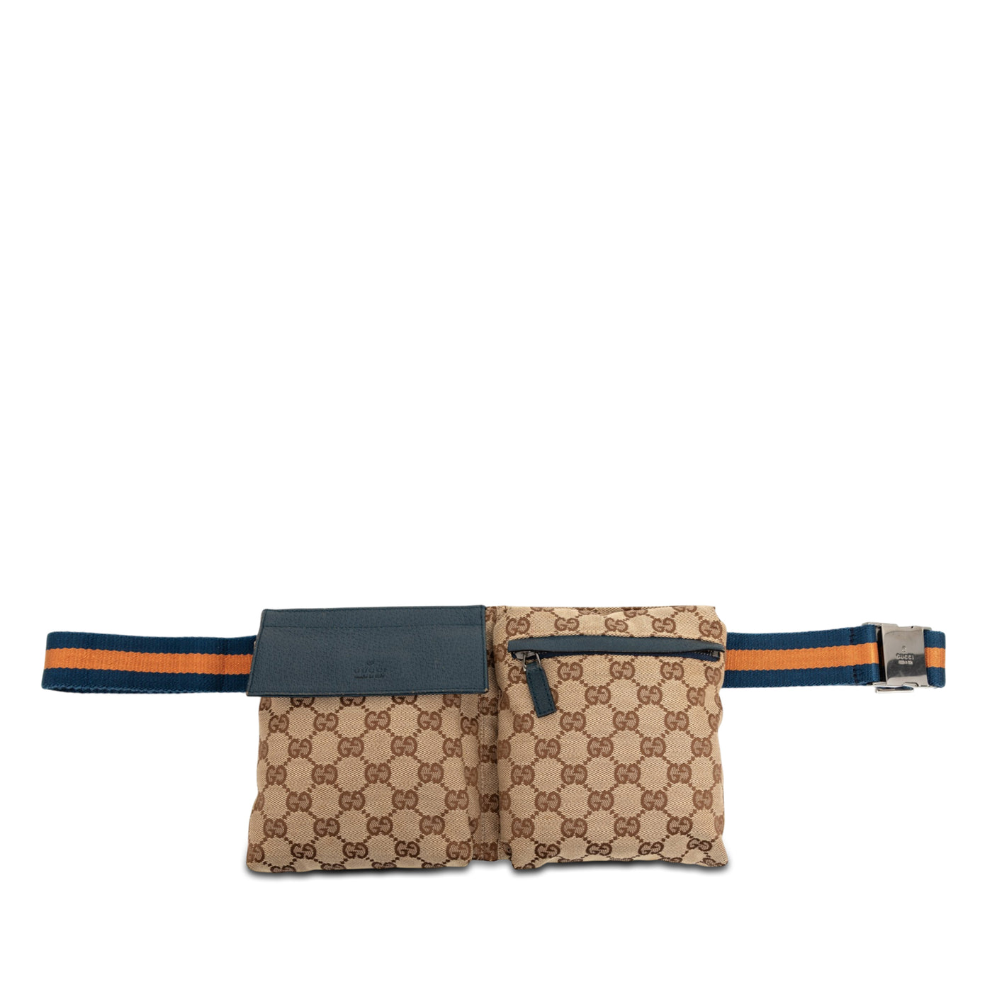 GG Canvas Web Double Pocket Belt Bag - Image 1