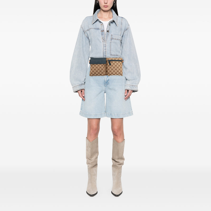 GG Canvas Web Double Pocket Belt Bag - Image 6