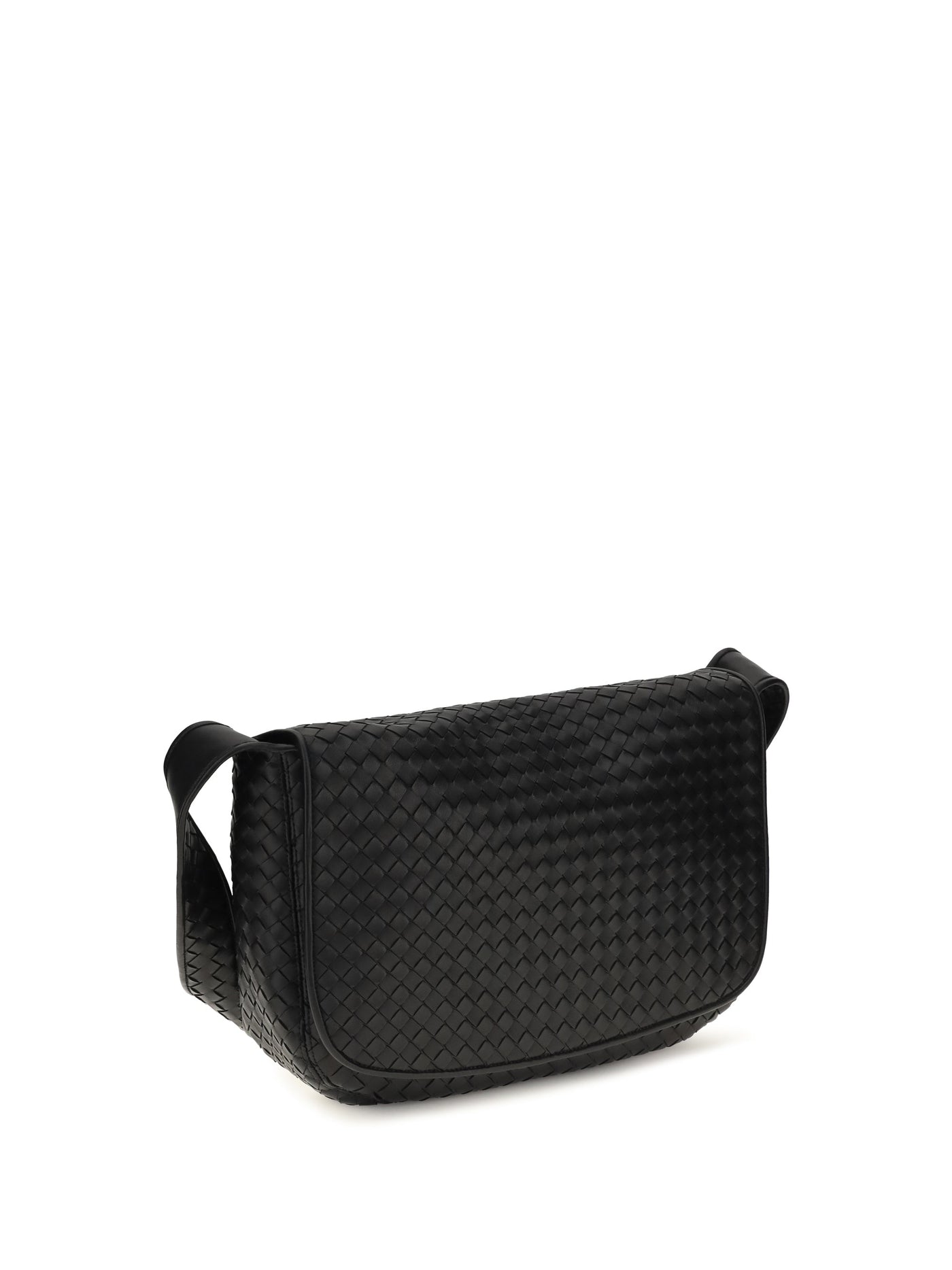 Bottega Veneta Veneto Shoulder Bag — Black Calf Leather