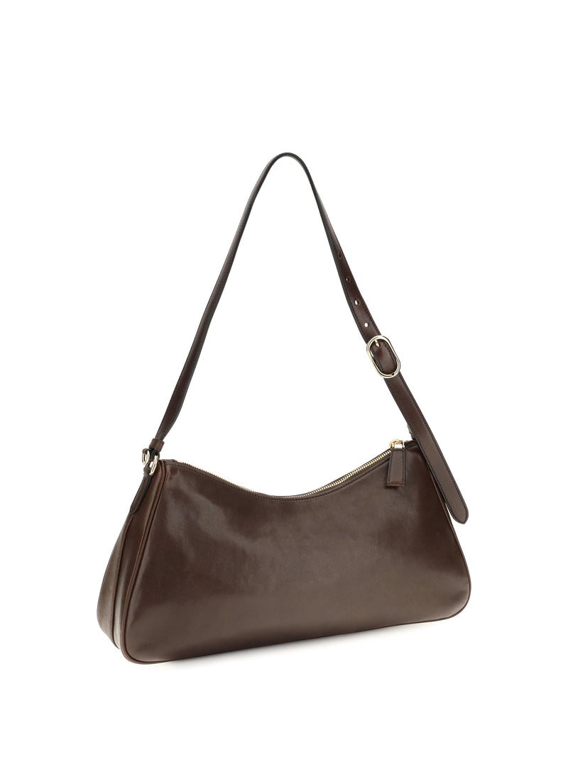 Prada Calf Leather Shoulder Bag — Brown Bos Taurus