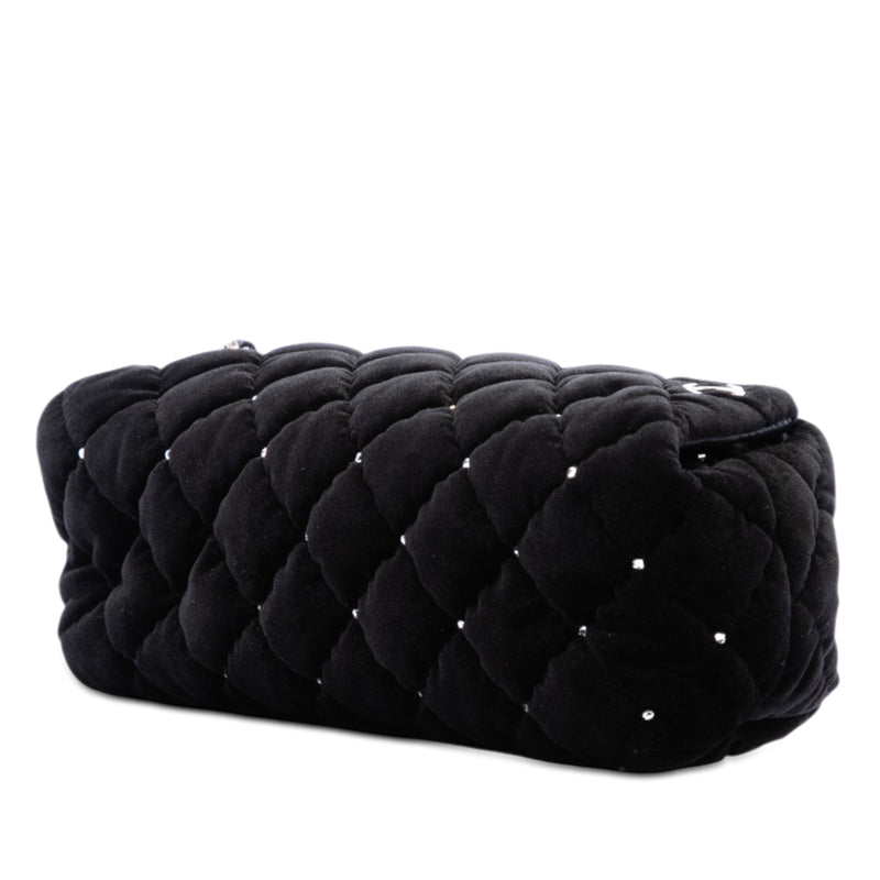 CC Quilted Velvet Crystal Wristlet Clutch - Image 2