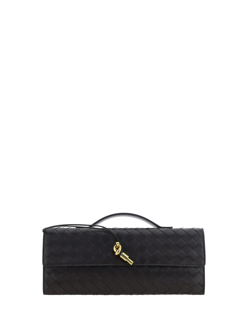 Bottega Veneta Andiamo Clutch — Black Lambskin