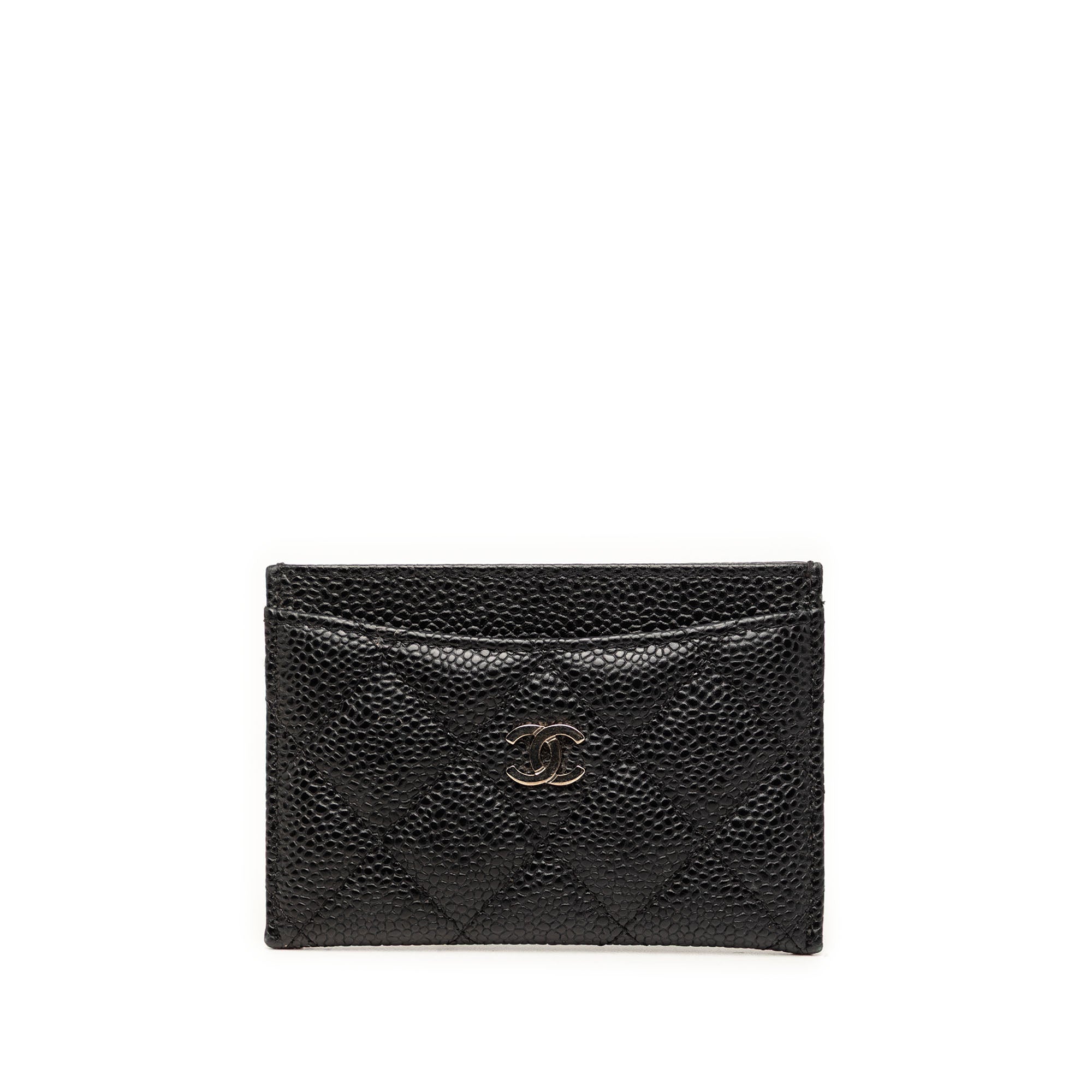 CC Quilted Caviar Card Holder - Image 1