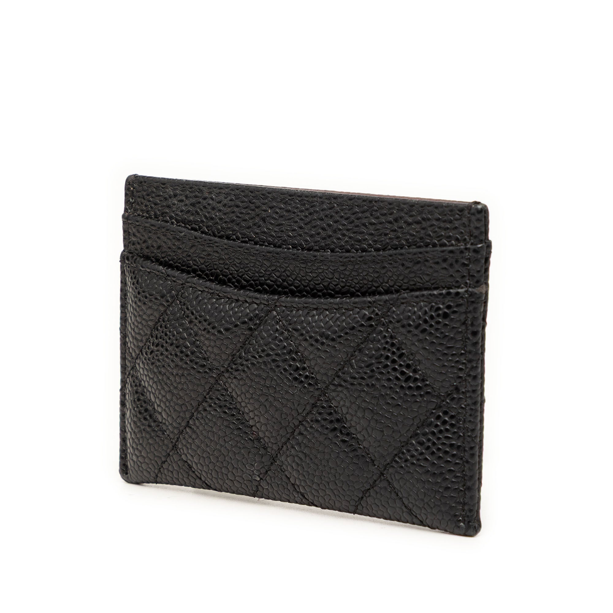 CC Quilted Caviar Card Holder - Image 2