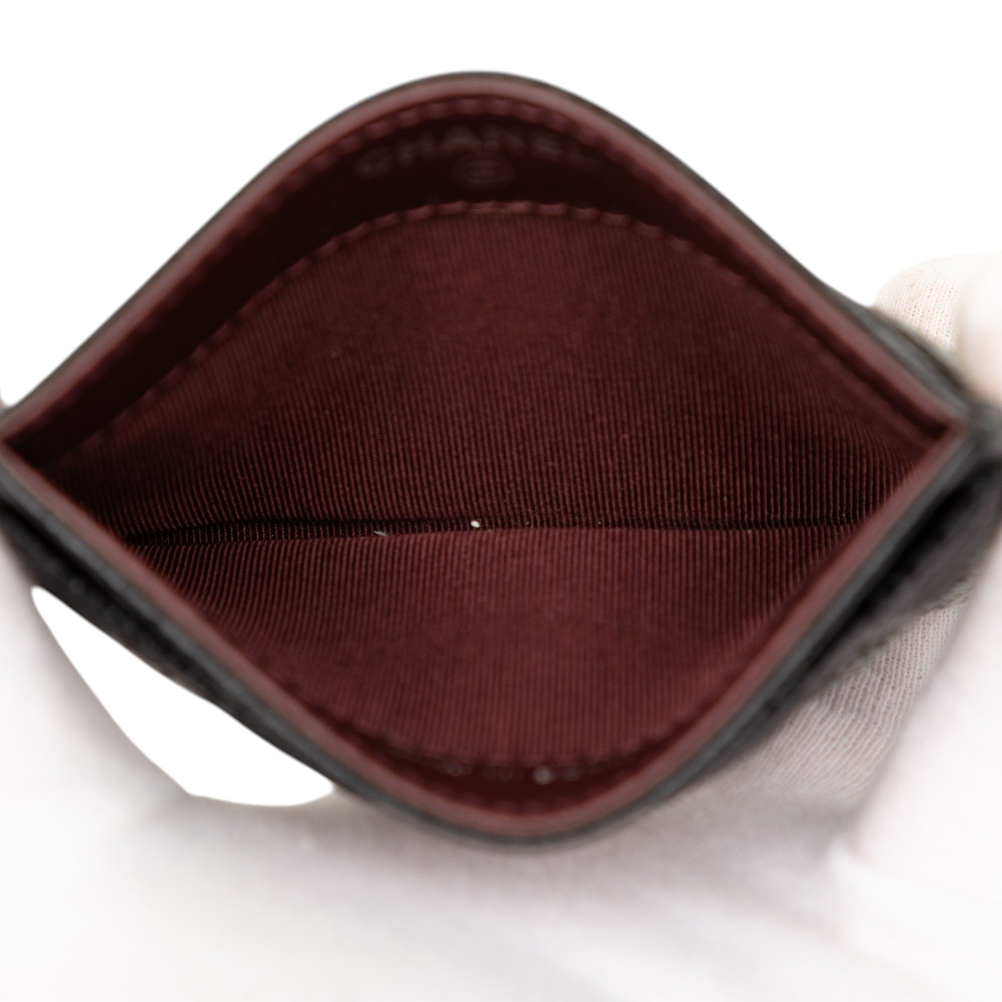 CC Quilted Caviar Card Holder - Image 4