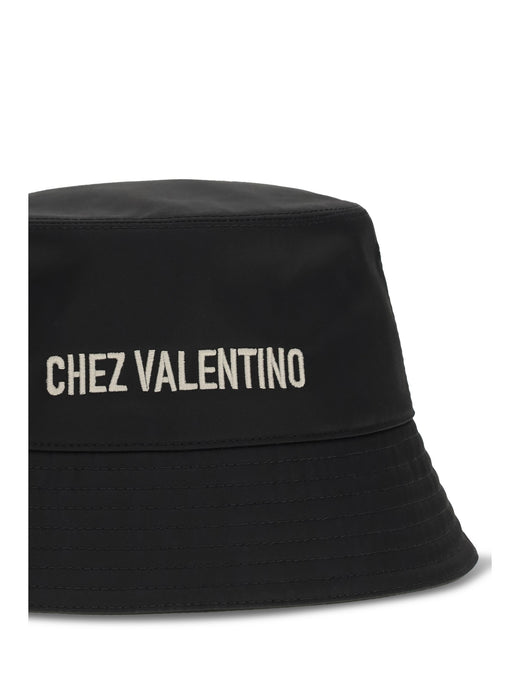 Valentino Garavani 8y2hga11und Bucket Hat — Black Cotton; Other Materials