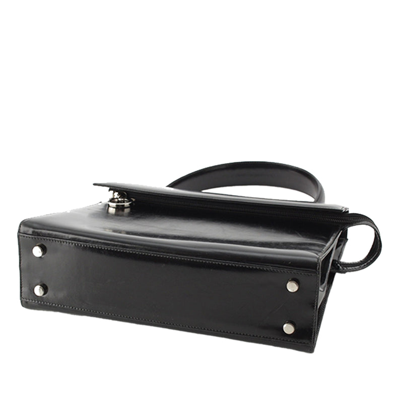 Leather Gancini Top Handle Bag - Image 4
