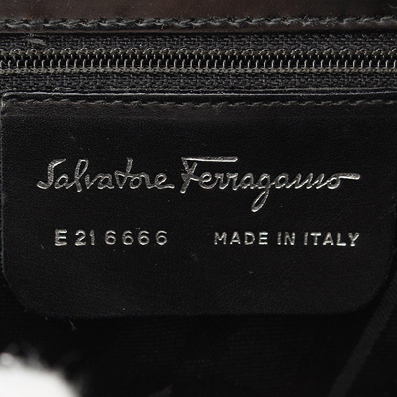 Leather Gancini Top Handle Bag - Image 6