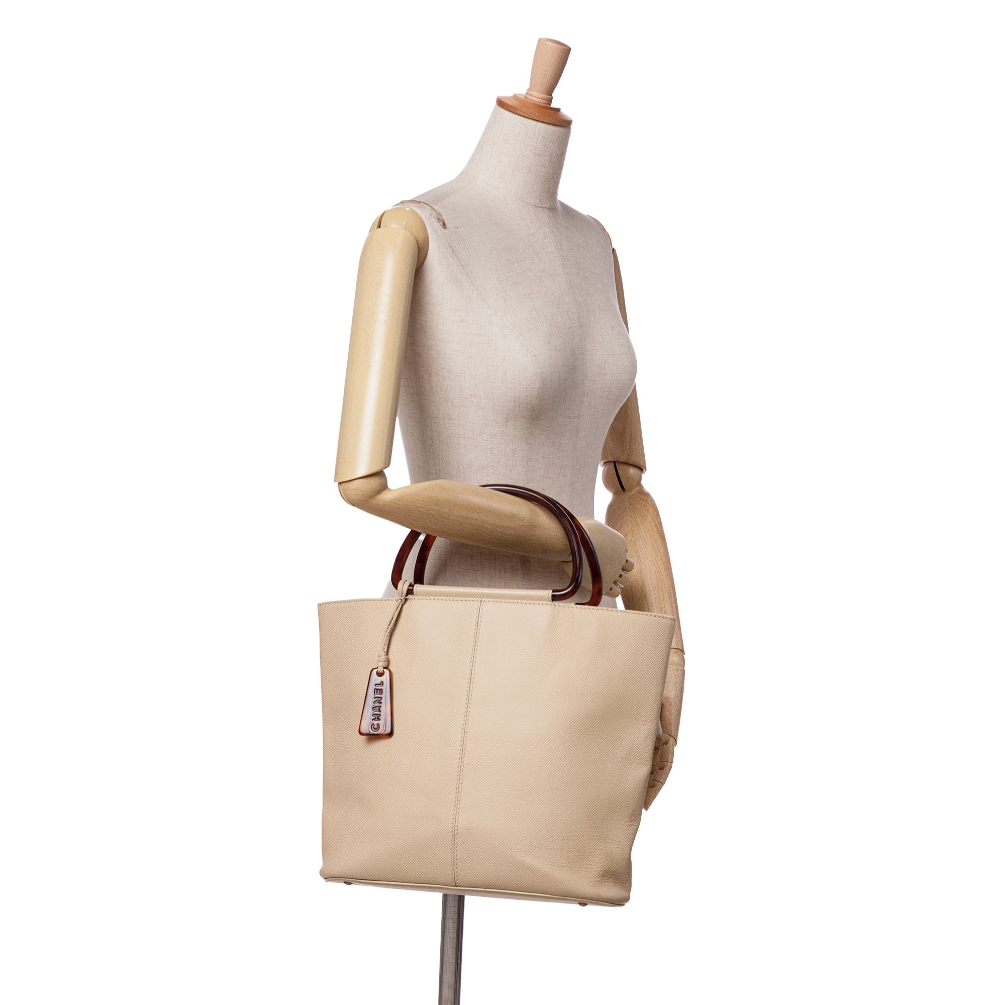 Grained Calfskin Tortoise Top Handle Tote - Image 10