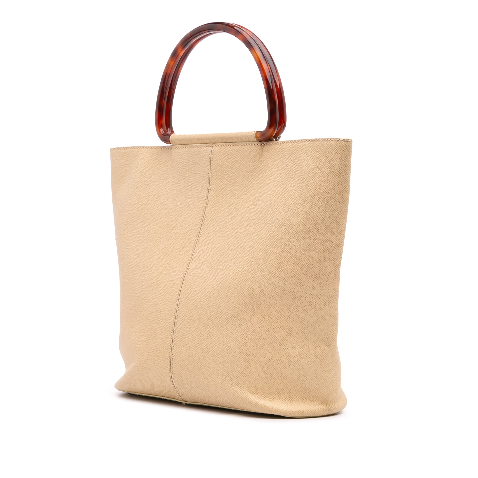 Grained Calfskin Tortoise Top Handle Tote - Image 2