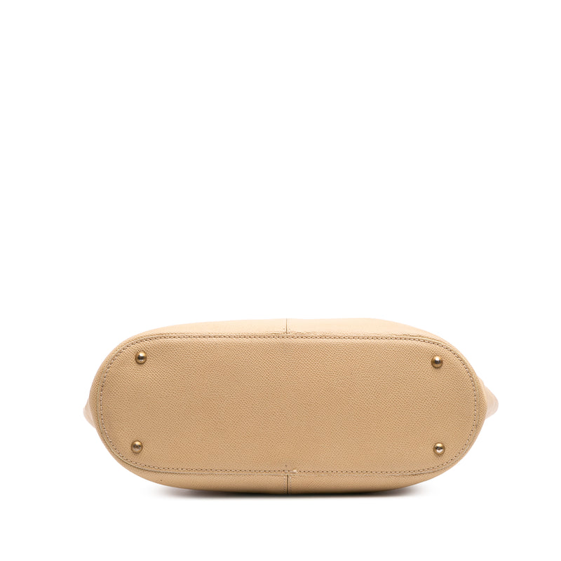 Grained Calfskin Tortoise Top Handle Tote - Image 3