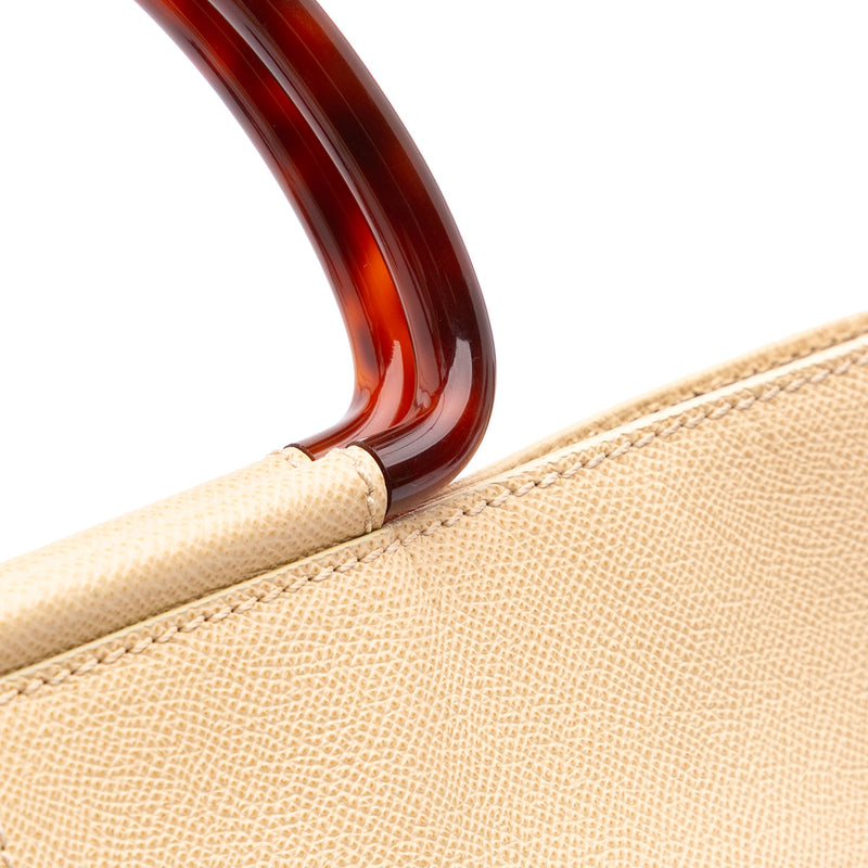 Grained Calfskin Tortoise Top Handle Tote - Image 9