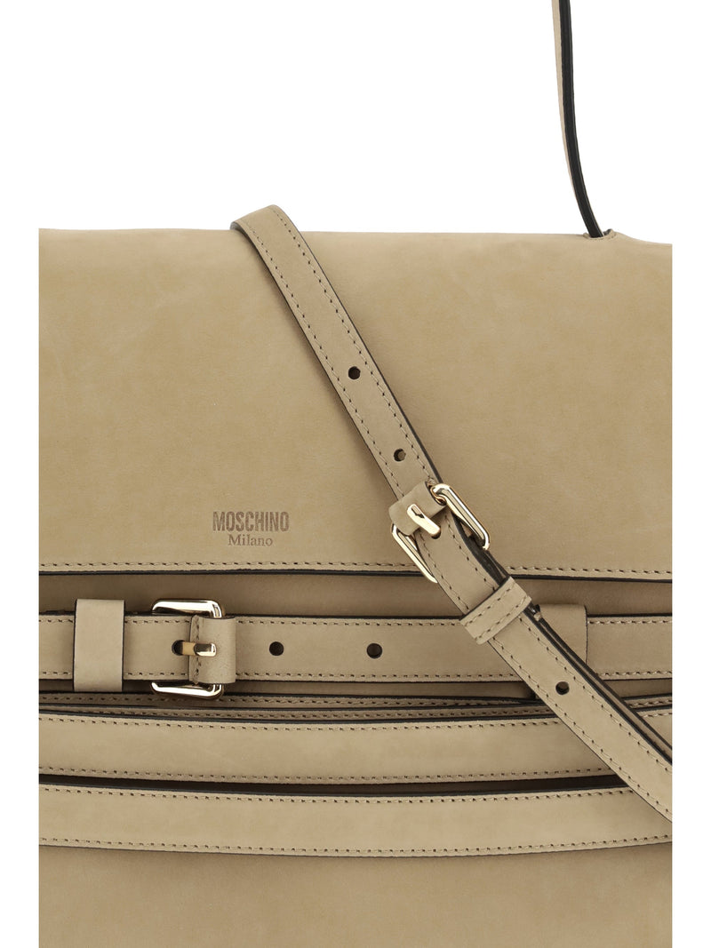 Moschino Tie Me Shoulder Bag — Beige Calf Leather