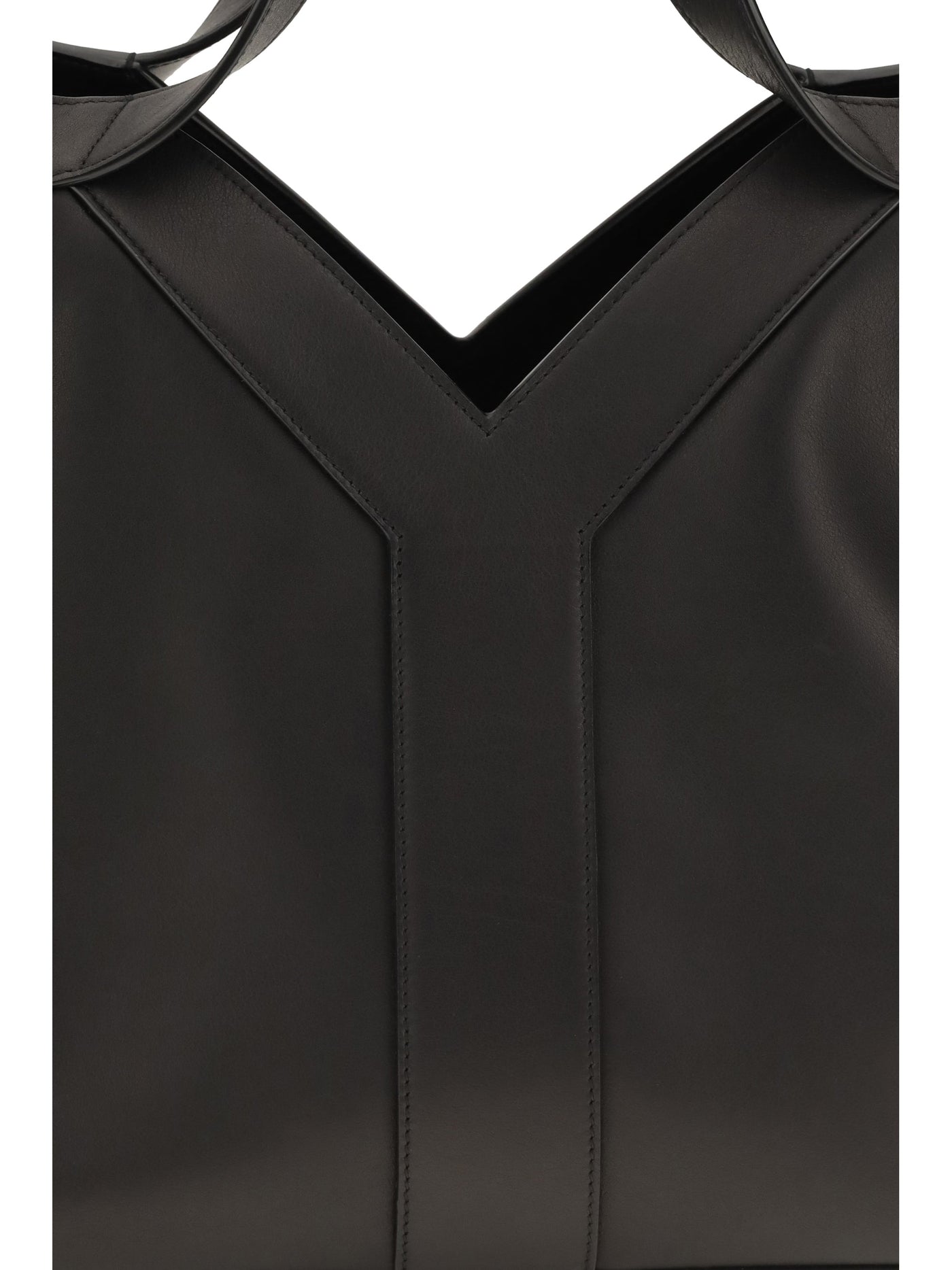 Saint Laurent Y Tote Shoulder Bag — Black Calf Leather
