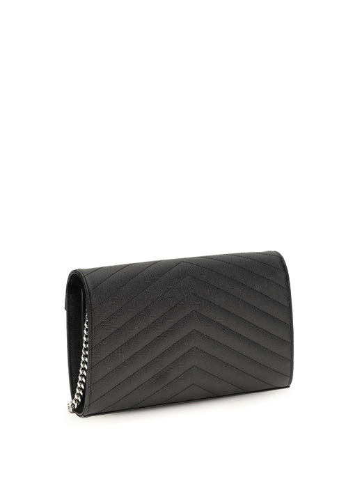 Saint Laurent Prunia Wallet — Black Calf Leather