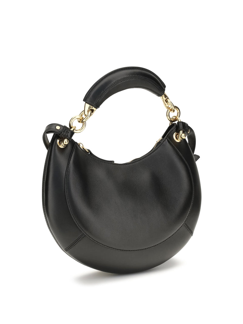 Chloé Marcie Shoulder Bag — Black Calf Leather Bos Taurus