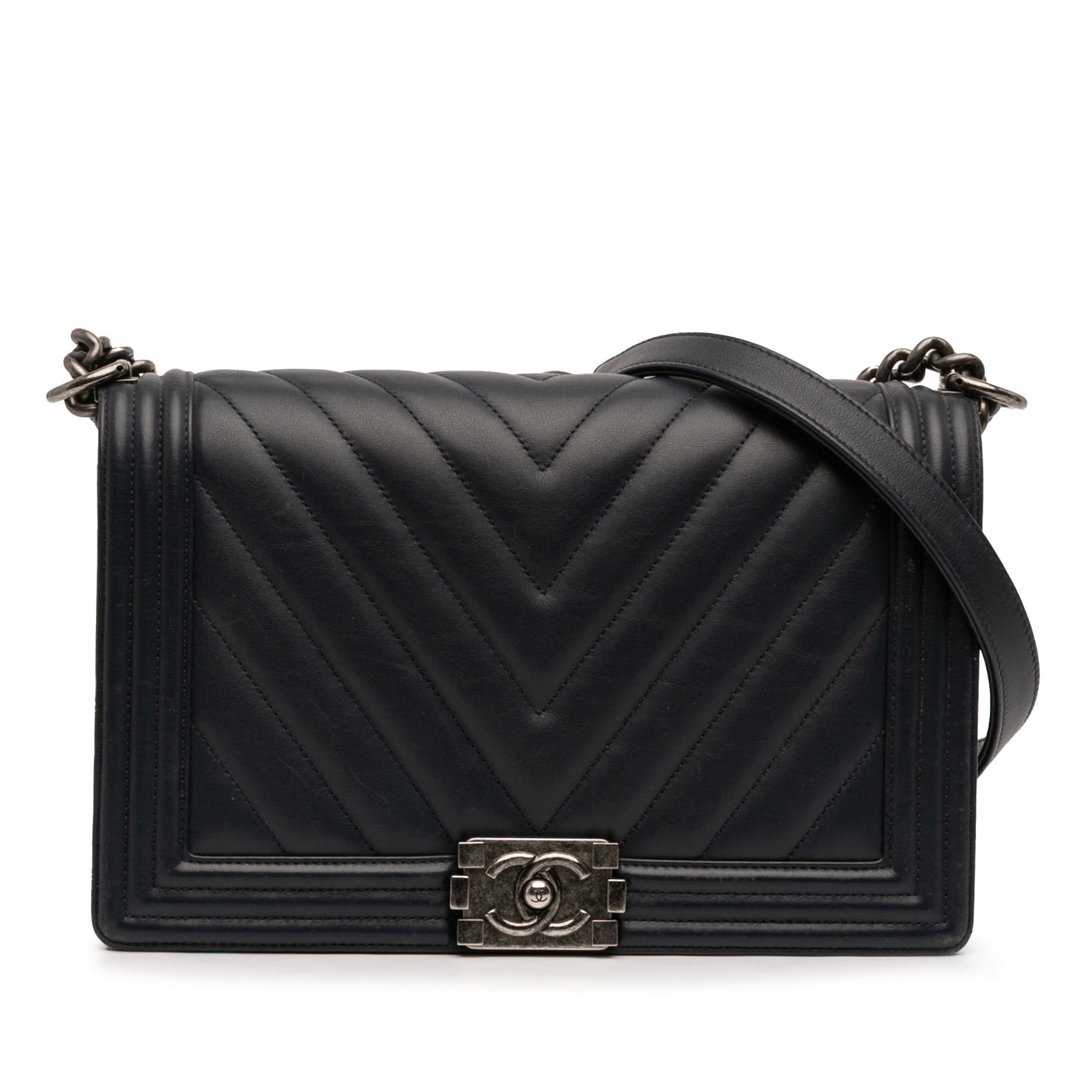 Medium Chevron Lambskin Boy Flap - Image 1