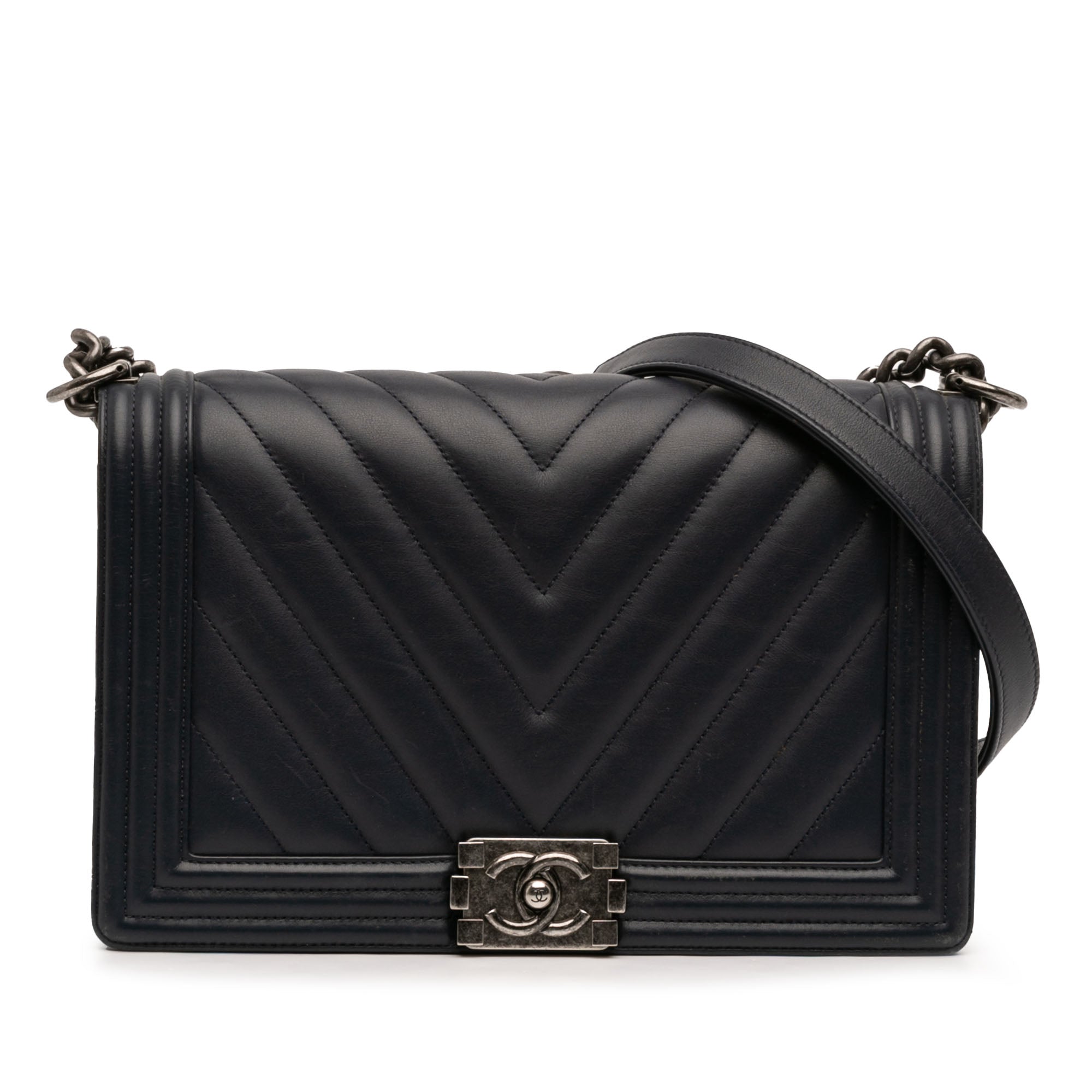 Medium Chevron Lambskin Boy Flap - Image 1