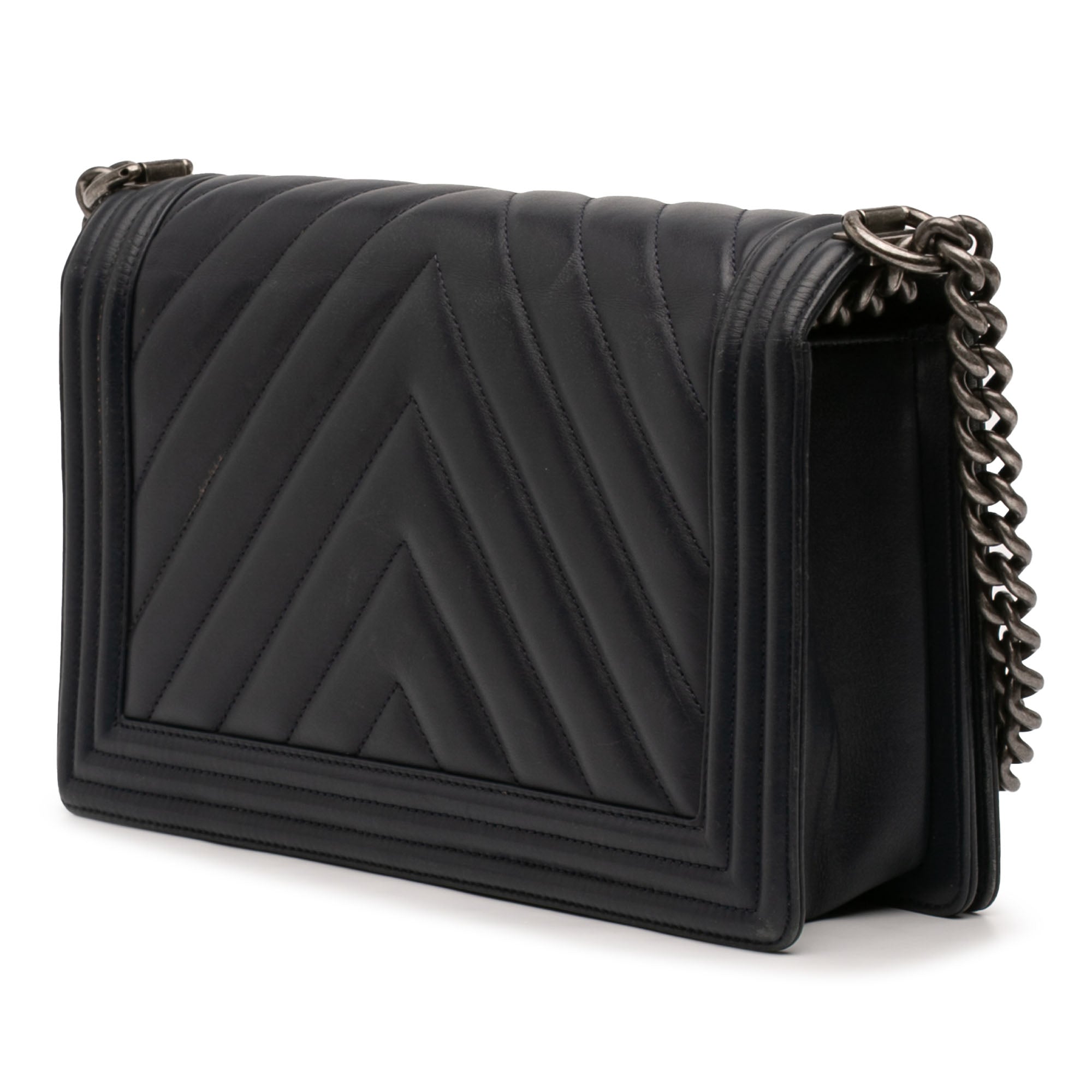 Medium Chevron Lambskin Boy Flap - Image 2