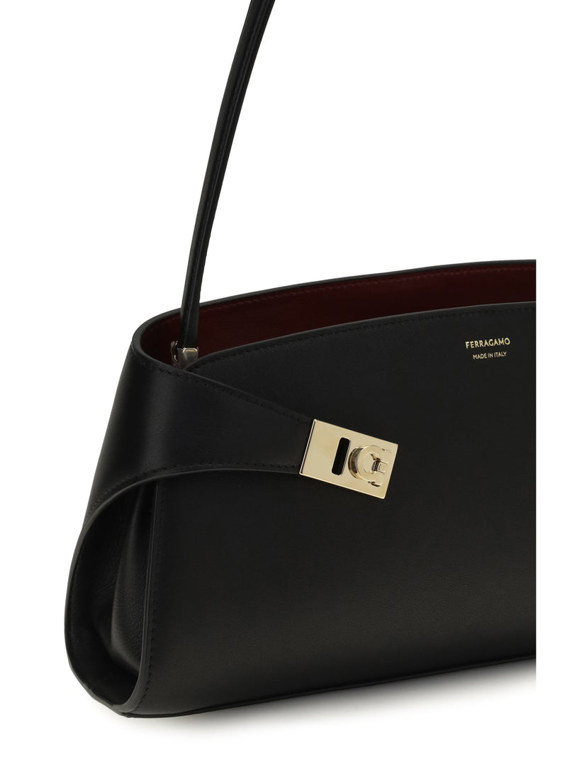 Ferragamo Hug Shoulder Bag — Black Calf Leather Bos Taurus