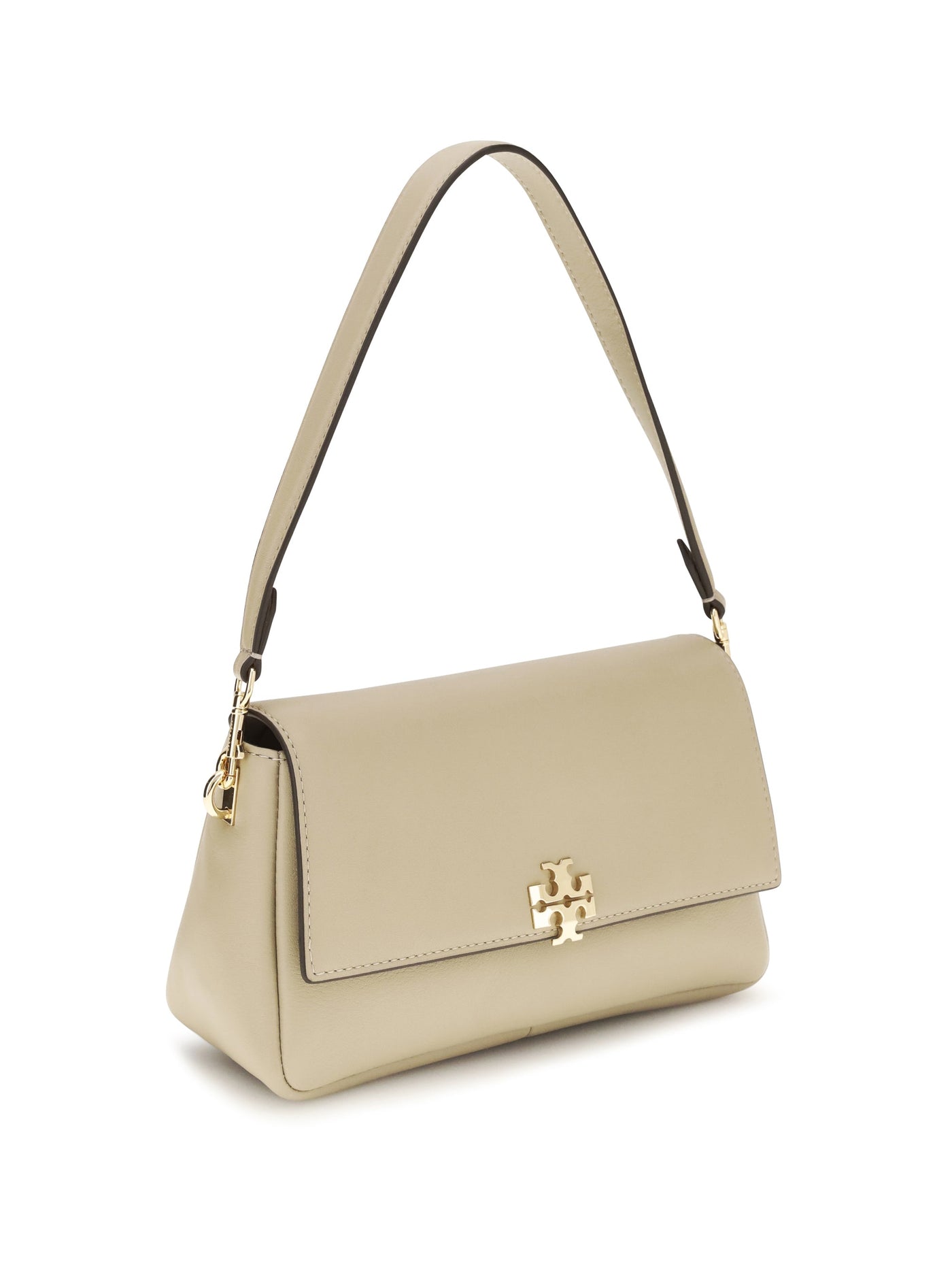 Tory Burch Charlie Shoulder Bag — Beige Calf Leather